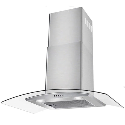 30" Wall Mount Range Hood 450CFM Tempered Glass Vented 3-Speed Fan