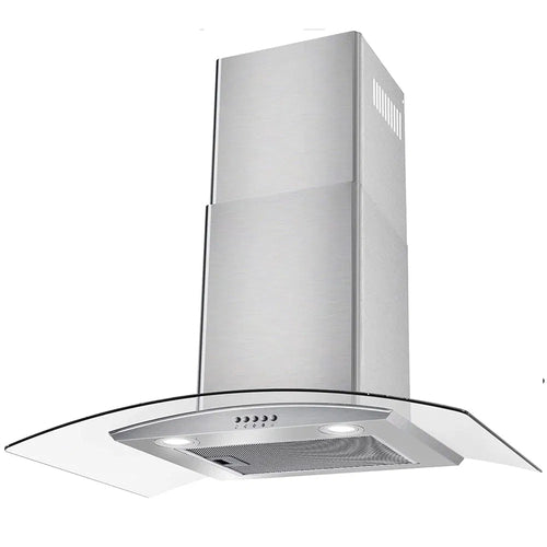 30" Wall Mount Range Hood 450CFM Tempered Glass Vented 3-Speed Fan