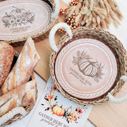 Bread Warmer & Basket - Christmas Tree Round