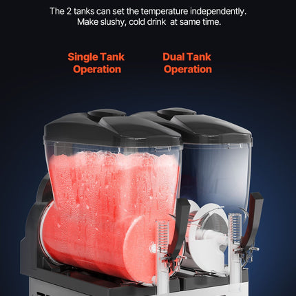 12Lx2 Tank Commercial Slushy Machine Margarita Smoothie Frozen Drink