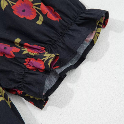 Floral Print Tiered Maxi Dress