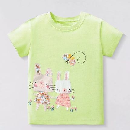 Children's Bunny Applique Short Sleeve T-Shirt