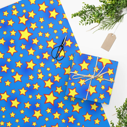 Blue Star Wrapping Paper