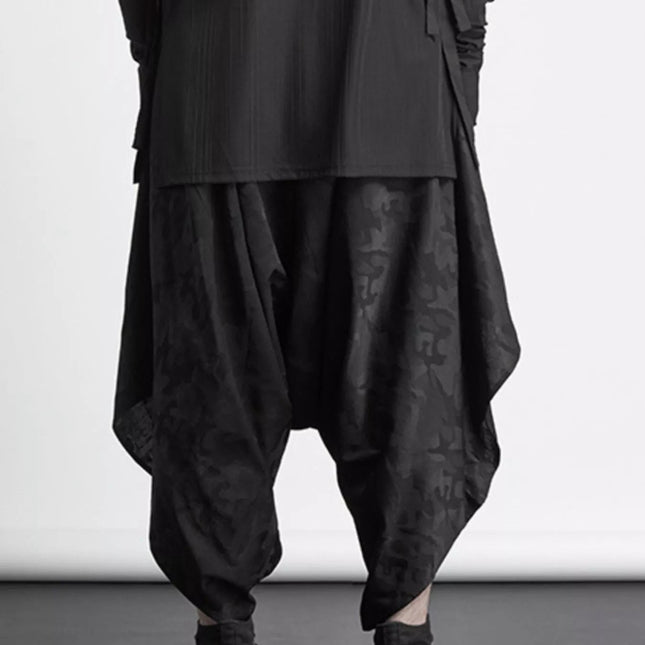 Men's Plus Size Asymmetrical Layered Harem Pants