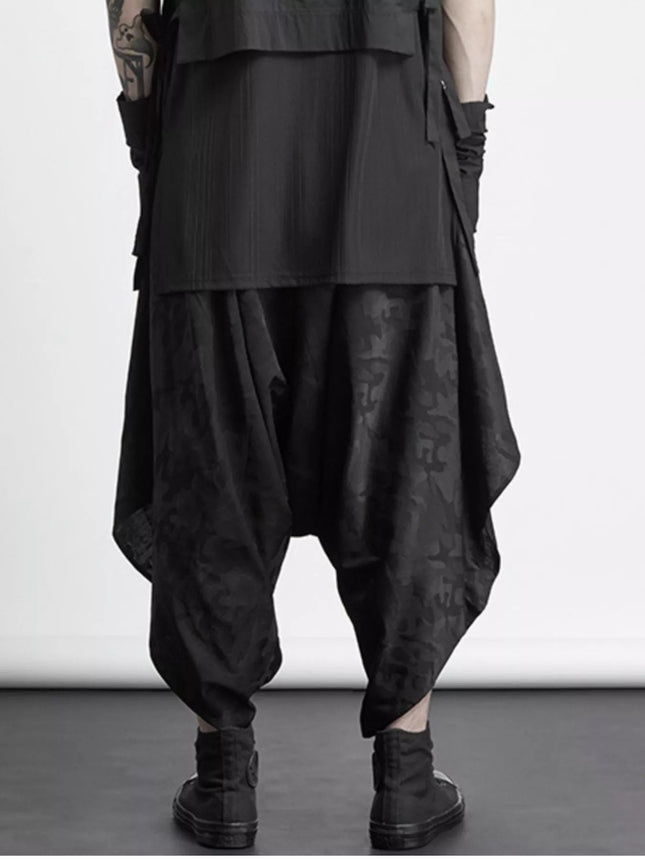 Men's Plus Size Asymmetrical Layered Harem Pants
