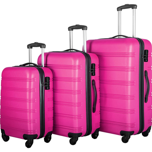 3 Piece Set Of Suitcases, Hard Shell Trolley Cases With TSA Locks 20