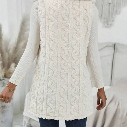 Fuzzy Button Up Vest Coat