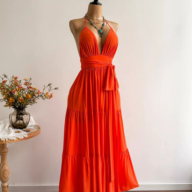 Halter Neck Tiered Dress