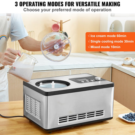 Automatic Ice Cream Maker With Built-in Compressor, 2 Quart No