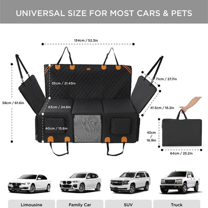 Made4Pets Pet Dog Car Back Seat Cover Back Seat Extension Pad Can Bear