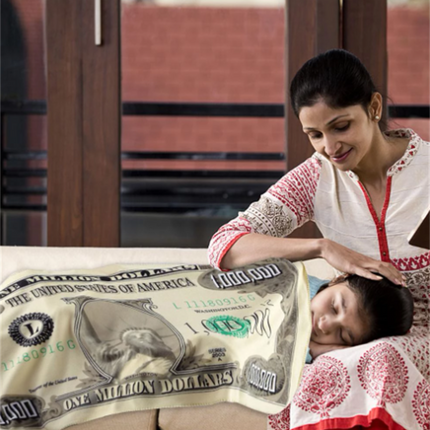 Million-dollar Novelty Blanket Flannel Funny Plush