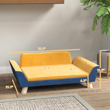 Dog Sofa Bed for Small Dogs with Soft Cushion, Washable Cover &