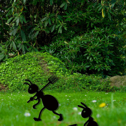 Decorative Iron Ant Garden Stake - Outdoor Metal Yard Art For Lawn,