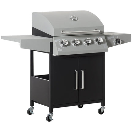 52" Barbecue Grill with Wheels 4+1 Burner Liquid Propane Gas Grill