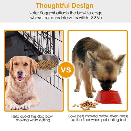 Detachable Pet Cage Food Water Bowl With Clamp Holder