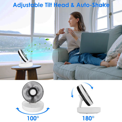 Foldable Rechargeable LED Desk Fan Wall Mounted Fan With Magnetic