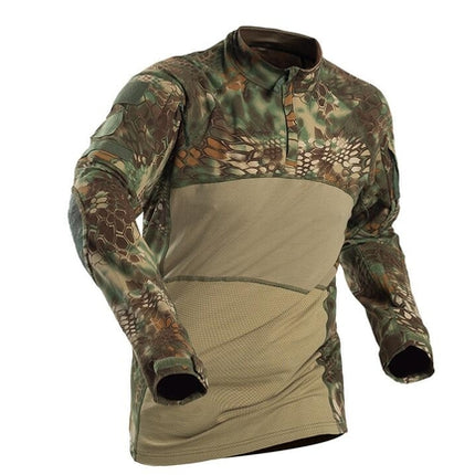 Tactical Shirt Long Sleeve Top Camo Airsoft Outdoor Sports Combat