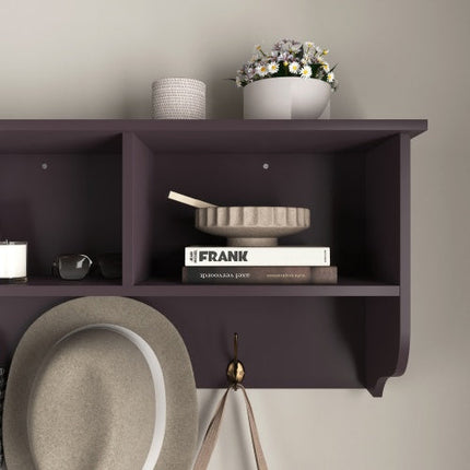 Espresso Entryway Wall Mounted Coat Rack With 4 Dual Hooks Living Room