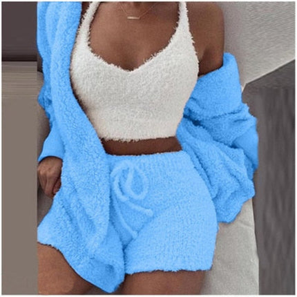 Winter Sexy Women Home Wear Suit Casual Pajamas Set Lady Female Soft
