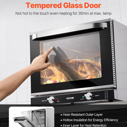 66L Commercial Countertop Oven 2800W Electric Toaster Oven Stainless