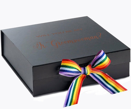 Will You Be My Jr Groomswoman? Proposal Box black - No Border -