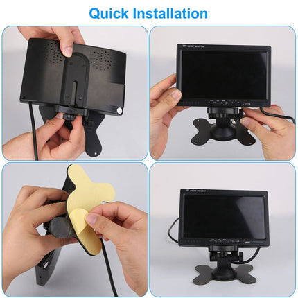 1Pc 7In Screen Backup Camera System Vehicle Rear View Monitor Kit IP67