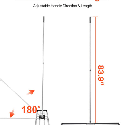 10x48in Lawn Leveling Rake Heavy Duty 83.9in Adjustable Handle For