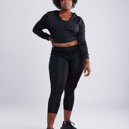 JupiterGear Athletic Zip-Up Crop Hoodie Jacket