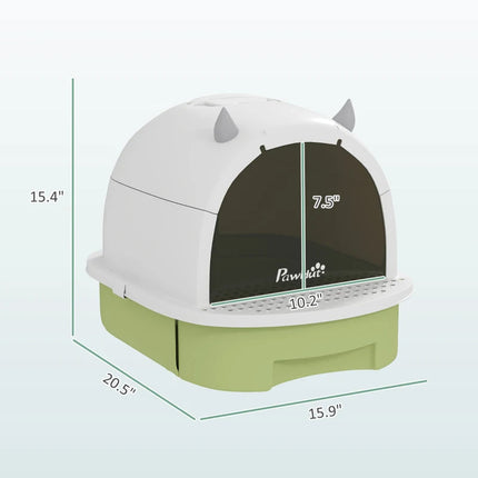 Covered Cat Litter Box With Lid, Scoop, Deodorizing Bags For Odor