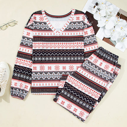 Christmas Geometric Pullover and Pants Lounge Set