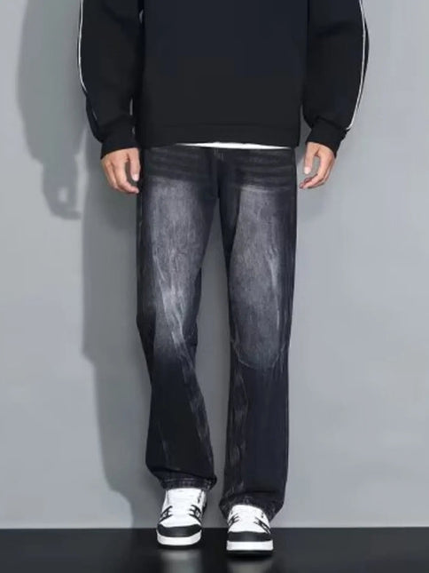 Men's Full Size Wash Loose Fit Jeans Plus Size