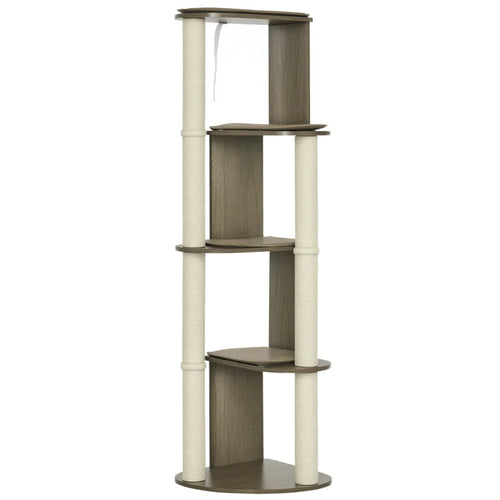 Corner Modern Cat Tree Tall For Climbing, Large Multilevel Cat Tower