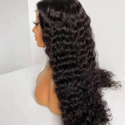 180% Density Full 4x4 Transparent Lace Front Deep Wave Human Hair Wigs