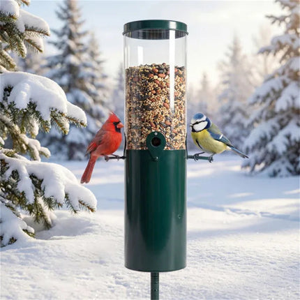 Standing Bird Feeder Squirrel-Proof, 4 Feeding Port With Perches