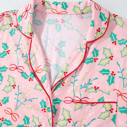 Christmas Holly Top and Shorts Pajama Set
