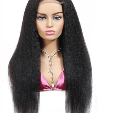 180% Density Full 4x4 Transparent Lace Front Kinky Straight Human Hair