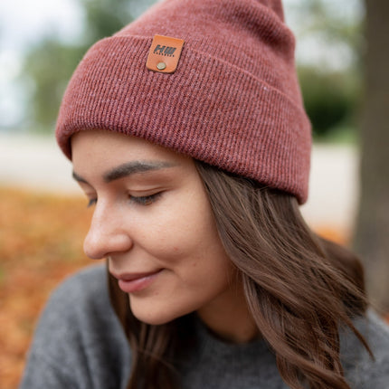 HAAKWEAR Knit Cuffed Beanie - Rusty Burgundy