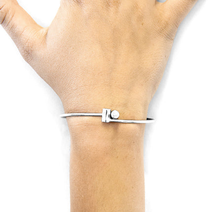 Wynne Capsule Midi Geometric Silver Bangle