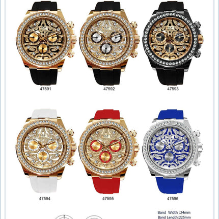 53MM Milano Expressions Iced Out Silicon Band