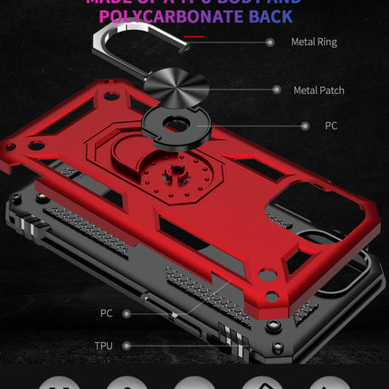 Tech Armor Ring Stand Grip Case with Metal Plate for iPhone 12 Mini