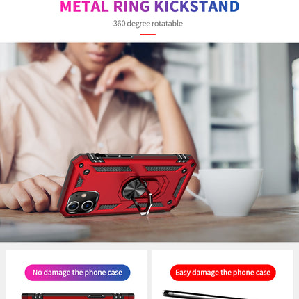 Tech Armor Ring Stand Grip Case with Metal Plate for iPhone 12 Mini