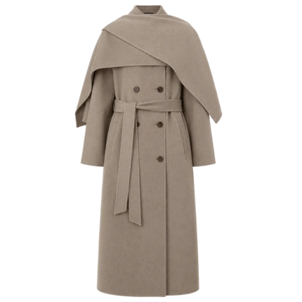 "Assassin's Creed" removable scarf collar, woolen coat for women,