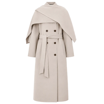 "Assassin's Creed" removable scarf collar, woolen coat for women,