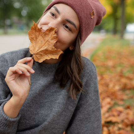 HAAKWEAR Knit Cuffed Beanie - Rusty Burgundy