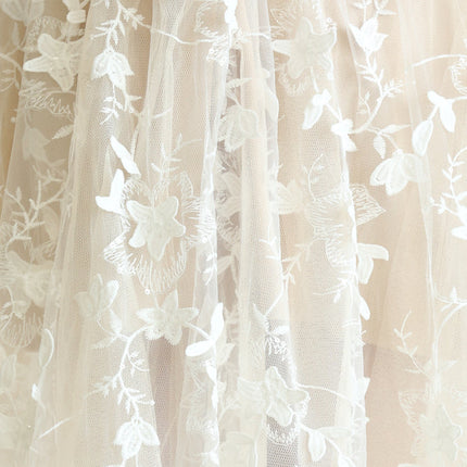 Narelle - 3d Floral Embroidered Lace Fabric Dress