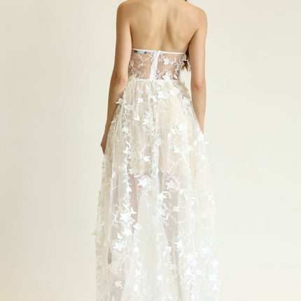 Narelle - 3d Floral Embroidered Lace Fabric Dress