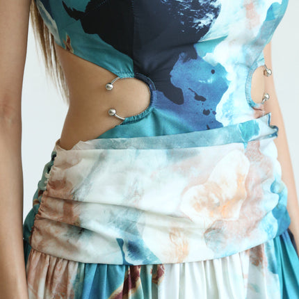 Verity - Watercolor Floral Print Pattern Dress