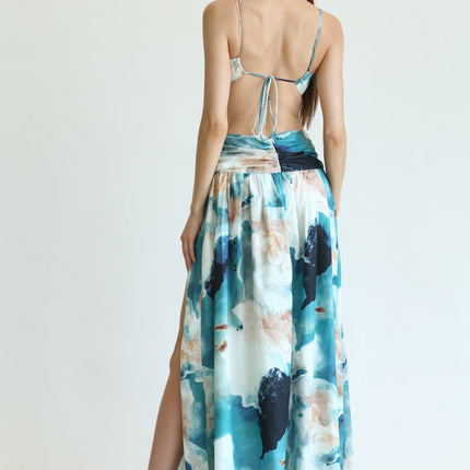 Verity - Watercolor Floral Print Pattern Dress