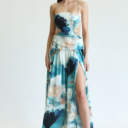 Verity - Watercolor Floral Print Pattern Dress