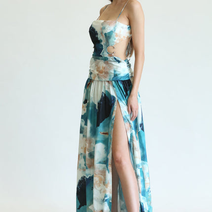 Verity - Watercolor Floral Print Pattern Dress